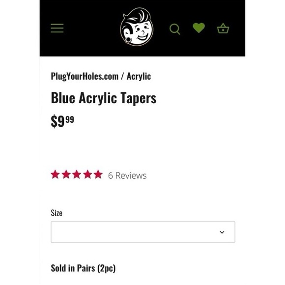 BODY VIBE👂🏼9/16” Blue Acrylic Tapers - Picture 3 of 8